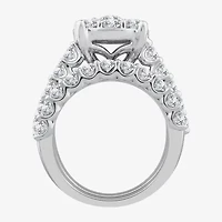 Round 4 CT.T.W. Natural Diamond Side Stone Bridal Set in 10K or 14K White Gold