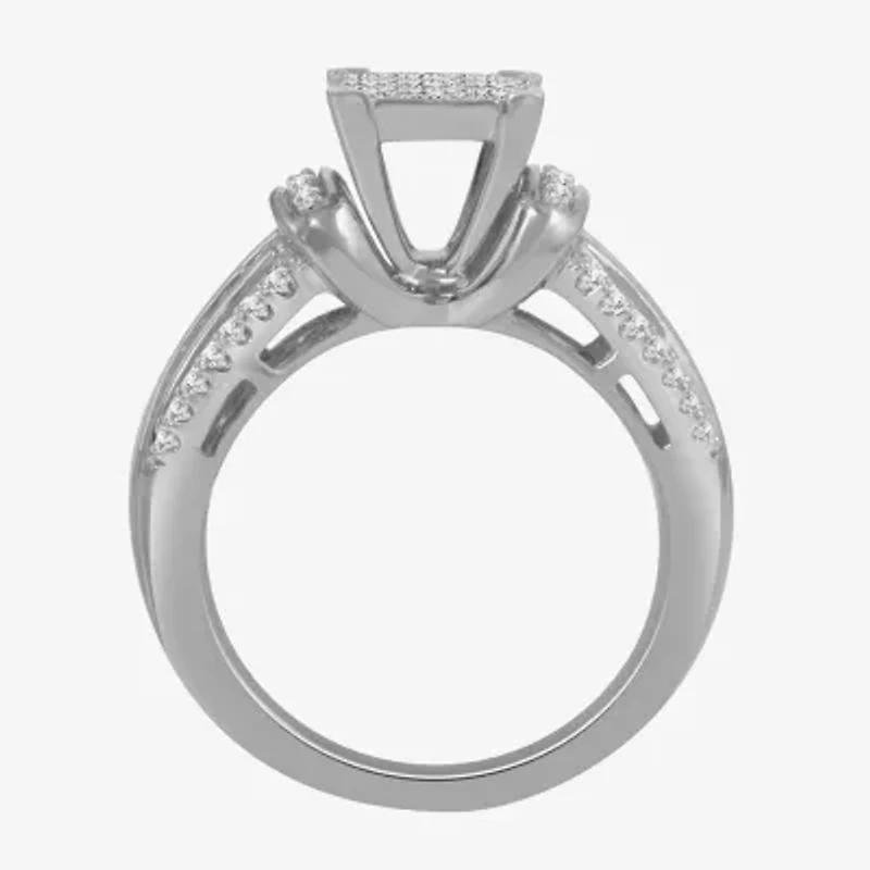 1 CT.T.W. Natural Diamond Side Stone Engagement Ring 10K or 14K Gold