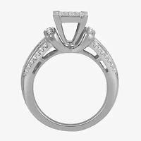 1 CT.T.W. Natural Diamond Side Stone Engagement Ring 10K or 14K Gold