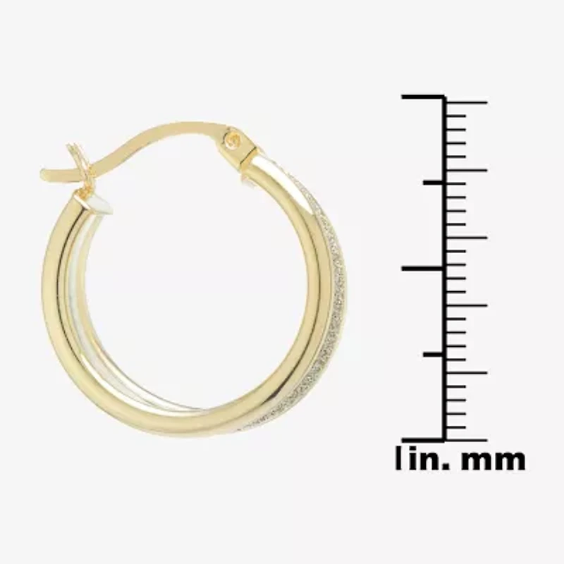 Silver Reflections Womens 24K Gold Over Brass 20mm Hoop Earrings