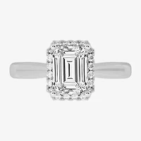 (H-I / Si1-Si2) Womens 2 1/4 CT. T.W. Lab Grown White Diamond 10K Gold Halo Engagement Ring