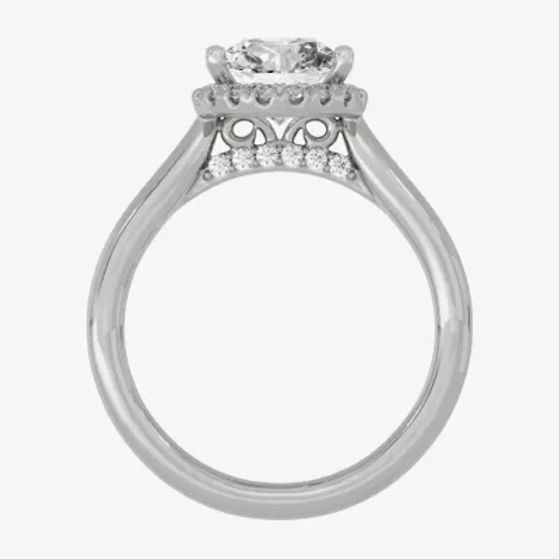 (H-I / Si1-Si2) Womens 2 1/4 CT. T.W. Lab Grown White Diamond 10K Gold Pear Halo Engagement Ring