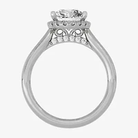 (H-I / Si1-Si2) Womens 2 1/4 CT. T.W. Lab Grown White Diamond 10K Gold Pear Halo Engagement Ring