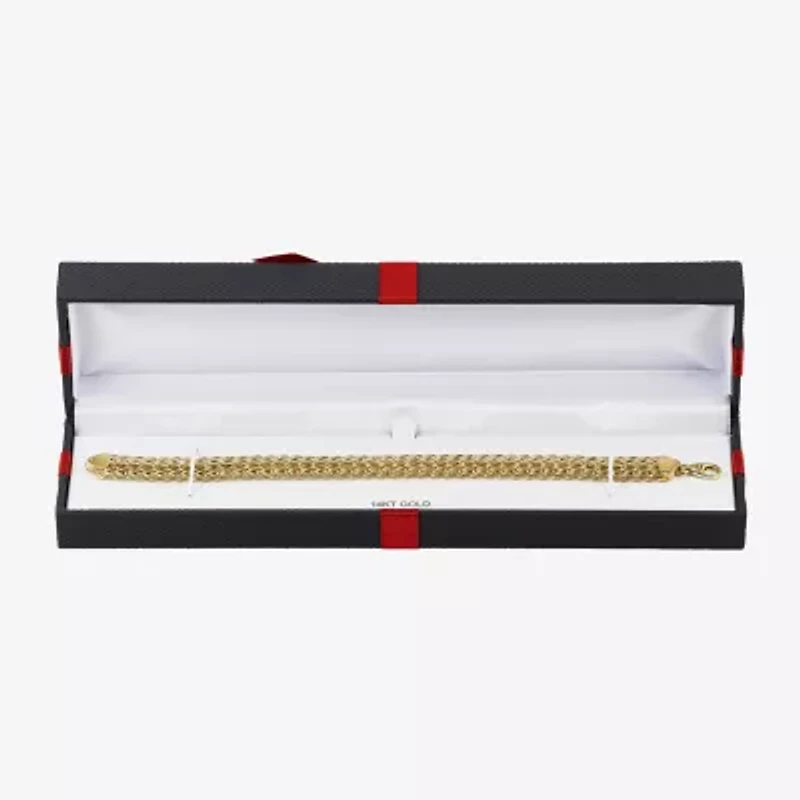 Womens 10K Gold Hollow Link Chain Bracelet