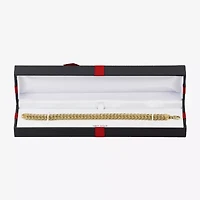 Womens 10K Gold Hollow Link Chain Bracelet