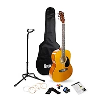 Rockjam Acoustic Guitar Kit With Carrying Case Dark Beige