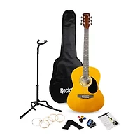 Rockjam Acoustic Guitar Kit With Carrying Case Dark Beige