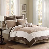 Madison Park Danville 7-Pc Quilt Set with Euro Shams and Throw Pillows