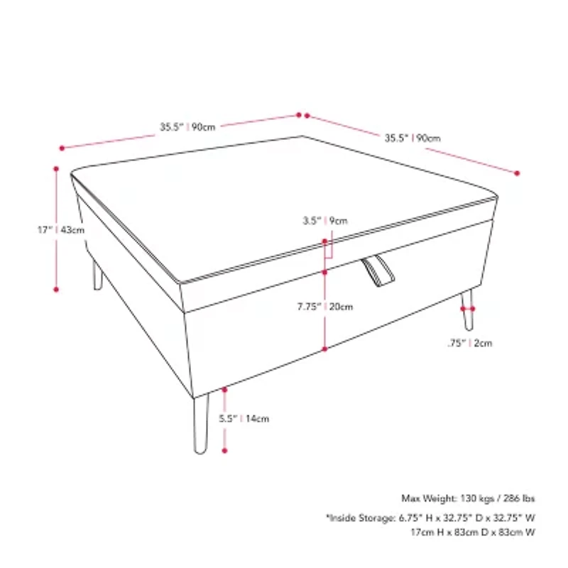 Corliving Linden Ottoman