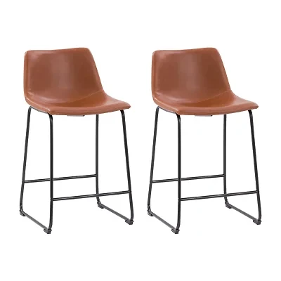 Corliving Palmer 2-pc. Counter Height Upholstered Bar Stool