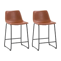 Corliving Palmer 2-pc. Counter Height Upholstered Bar Stool