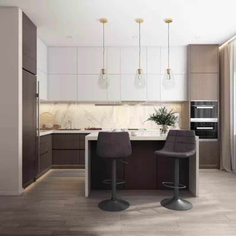 Corliving Palmer 2-pc. Tufted Swivel Bar Stool