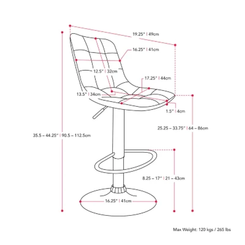 Corliving Palmer 2-pc. Tufted Swivel Bar Stool