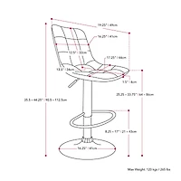 Corliving Palmer 2-pc. Tufted Swivel Bar Stool