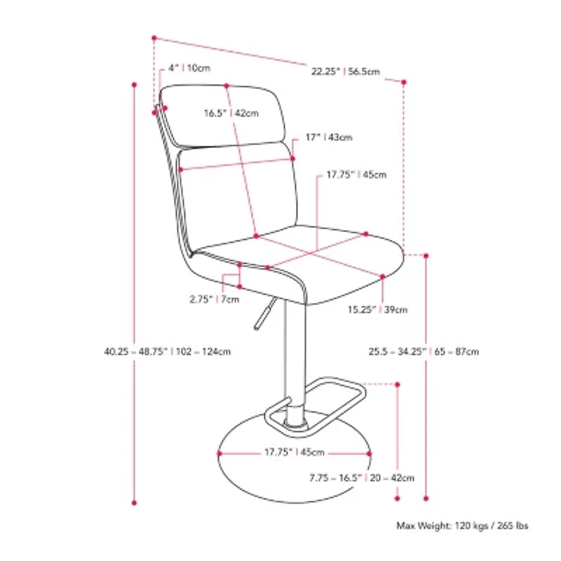 Corliving Palmer 2-pc. Swivel Bar Stool