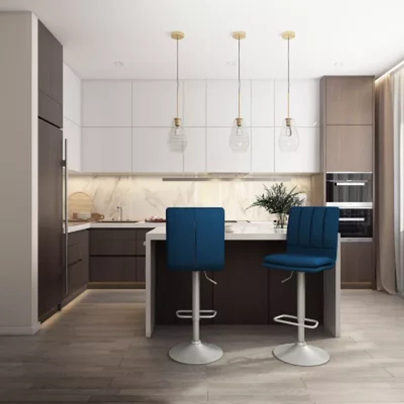 Corliving Palmer 2-pc. Tufted Swivel Bar Stool