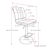 Corliving Palmer 2-pc. Tufted Swivel Bar Stool