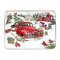 Certified International Red Truck Christmas Serving Platter