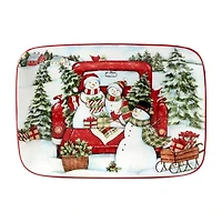 Certified International Red Truck Christmas Serving Platter