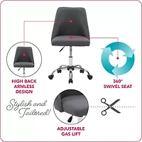 Marlowe Armless Height Adjustable Office Chair