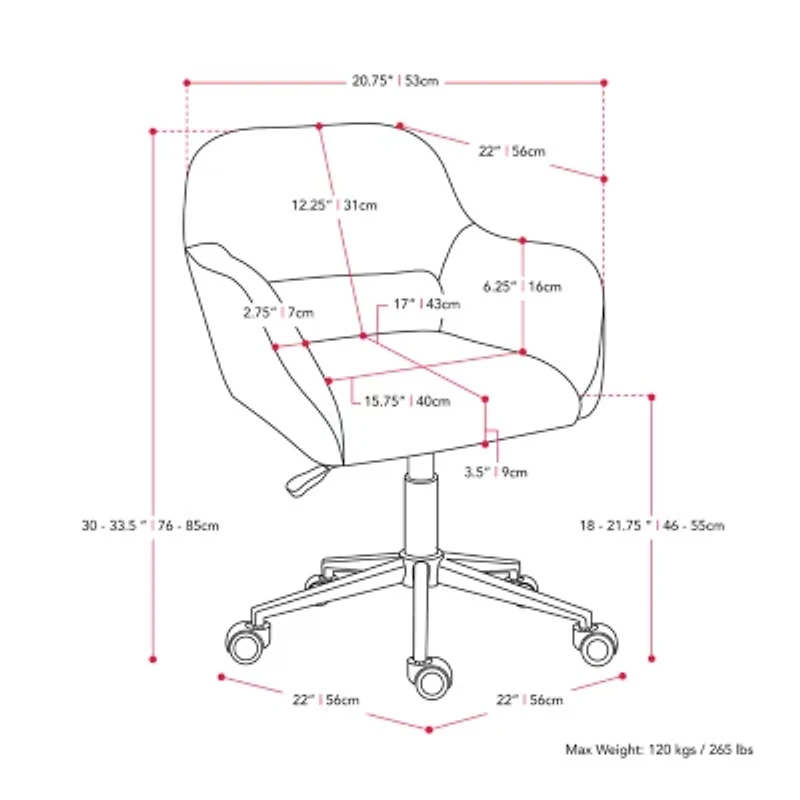 Marlowe Open Back Height Adjustable Office Chair