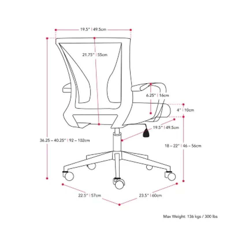Corliving Workspace Ergonomic Design Adjustable Height Office Chair