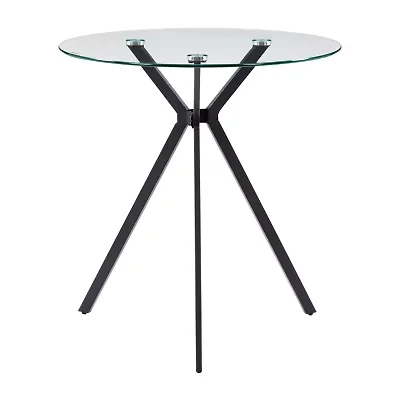 Corliving Lennox Round Glass-Top Dining Table