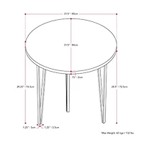 Corliving Lennox Round Wood-Top Dining Table