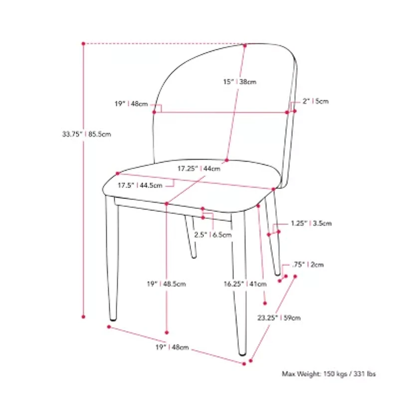 Corliving Nash 2-pc. Upholstered Dining Chair