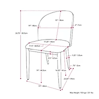 Corliving Nash 2-pc. Upholstered Dining Chair