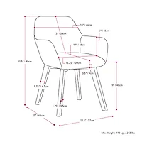 Corliving Ayla 2-pc. Upholstered Dining Chair