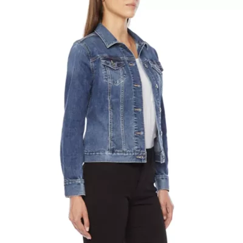 Liz Claiborne Womens Denim Lightweight Jacket