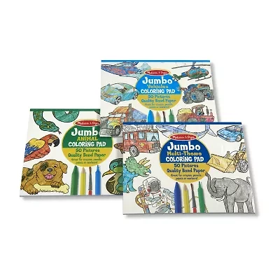 Melissa & Doug Coloring Pad Bundle - Animals Vehicles And Multi-Theme 3-pc. Coloring Book