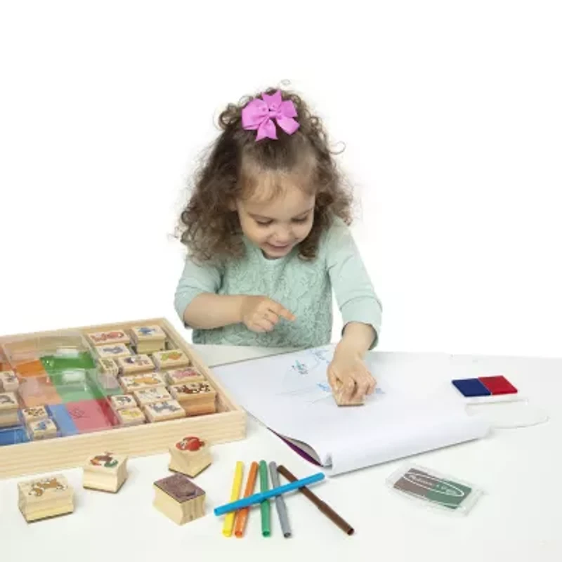 Melissa & Doug Deluxe Wooden Stamp Set - Animals Art Set
