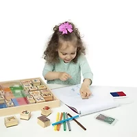 Melissa & Doug Deluxe Wooden Stamp Set - Animals Art Set