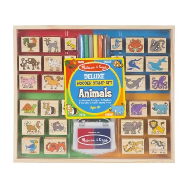 Melissa & Doug Deluxe Wooden Stamp Set - Animals Art Set