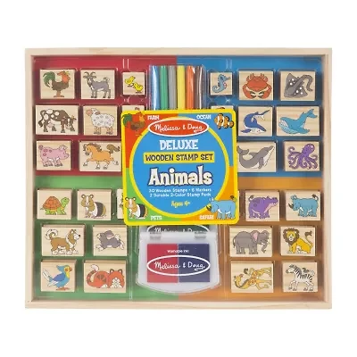 Melissa & Doug Deluxe Wooden Stamp Set - Animals Art Set