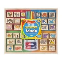Melissa & Doug Deluxe Wooden Stamp Set - Animals Art Set