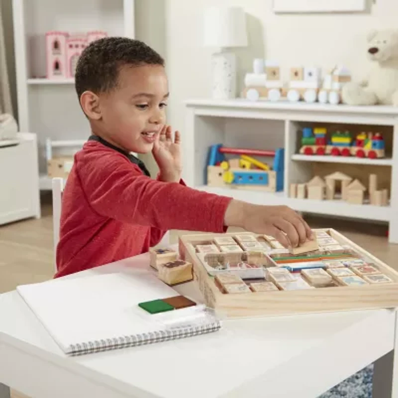 Melissa & Doug Deluxe Wooden Stamp Set - Animals Art Set