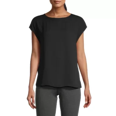 Worthington Womens Round Neck Short Sleeve T-Shirt