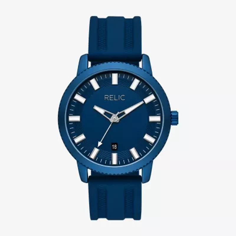 Relic By Fossil Mens Blue Strap Watch Zr12667