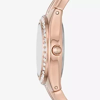 Relic By Fossil Womens Crystal Accent Rose Goldtone 4-pc. Watch Boxed Set Zr97001