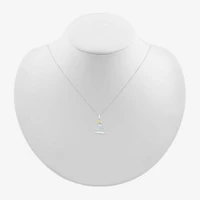 Christmas Tree Womens Lab Created White Sapphire Sterling Silver 18 Inch Pendant Necklace