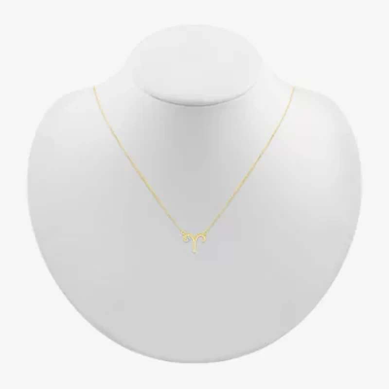 Unisex Adult Diamond Accent Natural White Diamond 10K Gold 17 1/ Inch Pendant Necklace