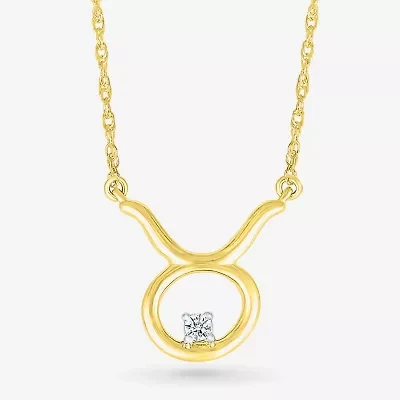 Unisex Adult Diamond Accent Natural White Diamond 10K Gold 17 1/ Inch Pendant Necklace