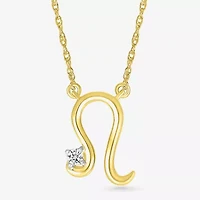 Unisex Adult Diamond Accent Natural White Diamond 10K Gold 17 1/4 Inch Pendant Necklace