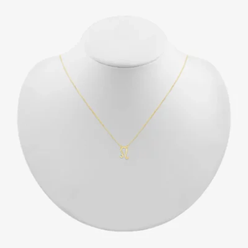 Unisex Adult Diamond Accent Natural White Diamond 10K Gold 17 1/4 Inch Pendant Necklace