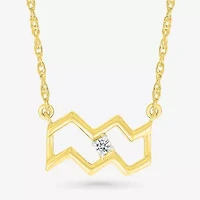 Unisex Adult Diamond Accent Natural White Diamond 10K Gold 17 1/2 Inch Pendant Necklace