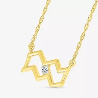 Unisex Adult Diamond Accent Natural White Diamond 10K Gold 17 1/2 Inch Pendant Necklace