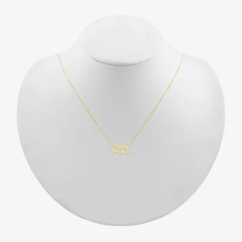 Unisex Adult Diamond Accent Natural White Diamond 10K Gold 17 1/2 Inch Pendant Necklace